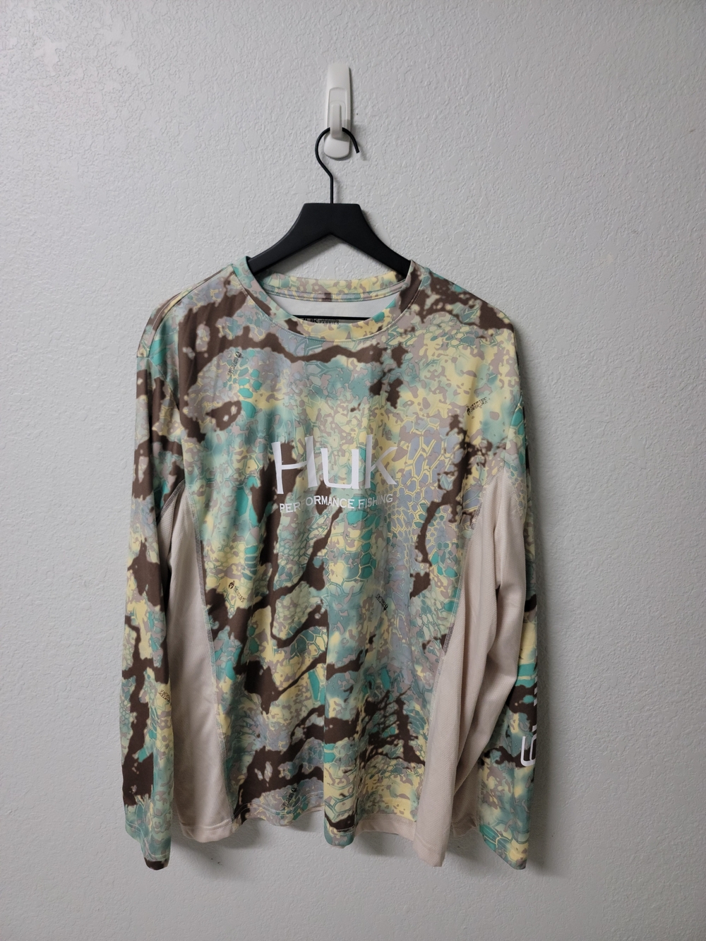 Huk Performance Fishing Long Sleeve Shirt Men's 2XL KRYPTEK OBSKURA Camo